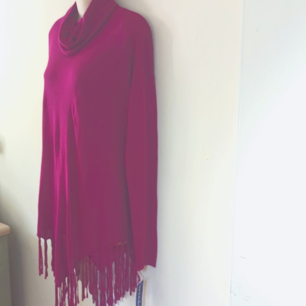 Peter Nygard Fringe Cowl Neck Top - Picture 7 of 16